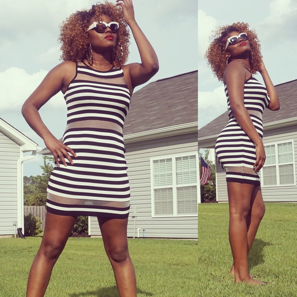 Carolyn Monroe Black and White dress